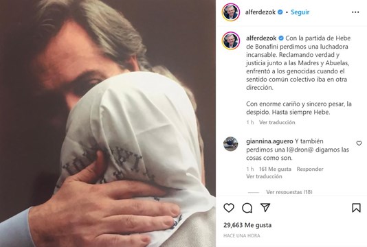 Alberto recordó a Hebe y decretó tres días de duelo nacional 40