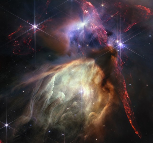 La NASA publicó una imagen del nacimiento de estrellas a 390 años luz 2 estrellas