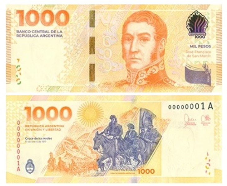 San Martín vuelve a los billetes 1 billete1000