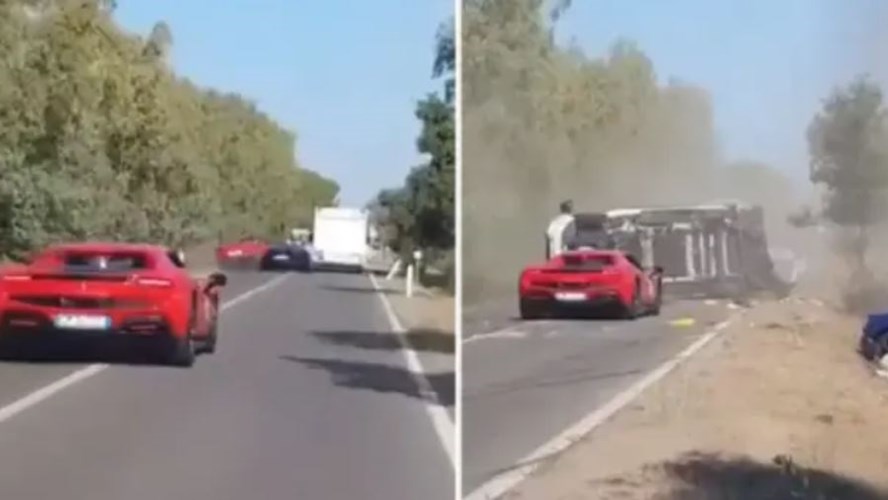 Video: dos muertos en un impactante choque entre una Ferrari, un Lamborghini  y una casa rodante - Telefe Noticias