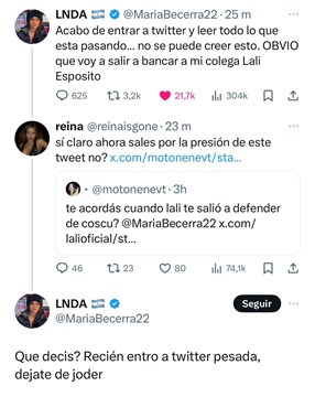 María Becerra bancó a Lali: "El ensañamiento hacia ella deja en evidencia que la quieren silenciar" 2 whatsapp image 2024 02 15 at 164944