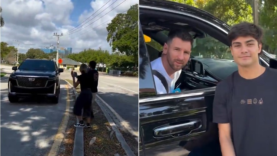 Messi se cruzó en auto a hinchas argentinos, frenó y se sacó fotos con ellos - Telefe Córdoba