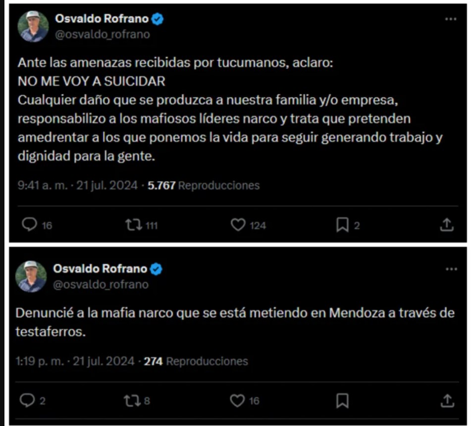 Encontraron muerto a empresario que denunció a narcos y advirtió "No me voy a suicidar" 1 mensaje