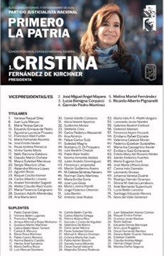 "El peronismo con Cristina": presentan la boleta de Primero la Patria rumbo al PJ Nacional 1 boleta cfk