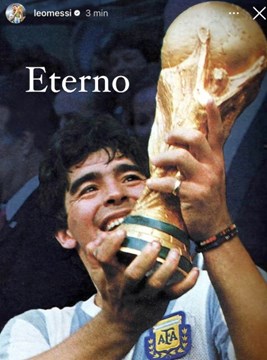 Emotivo posteo de Messi a Maradona a cuatro años de su muerte 1 eterno